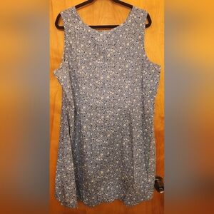 Faded Glory Jeans Co Blue and White Floral Tanktop Dress 24w